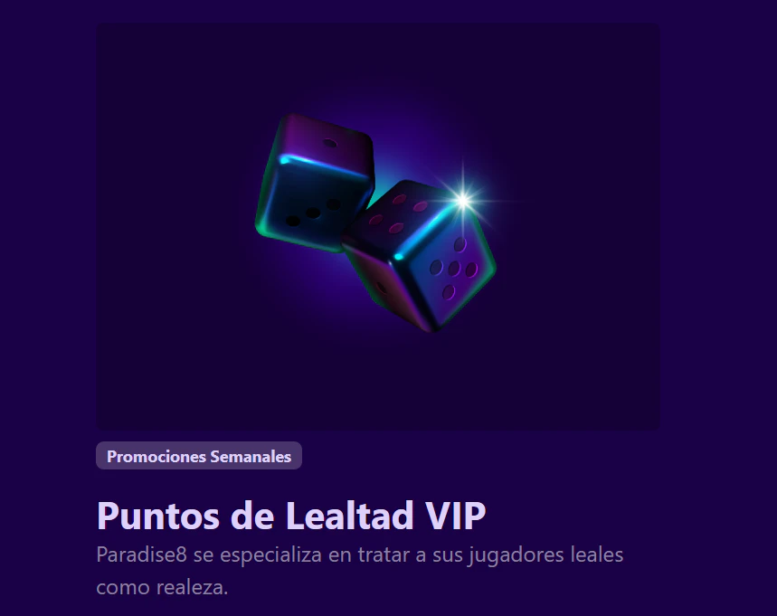 Paradise8 Casino: puntos de lealtad VIP